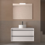 Load image into Gallery viewer, Salgar sgfcee4d6459b932f48490 SALGAR IMAGES AND SHEETS/01 Product Images/Bathroom Furniture/104964 Attila Wall Hung Vanity Unit with Worktop - White Satin/01.jpg
