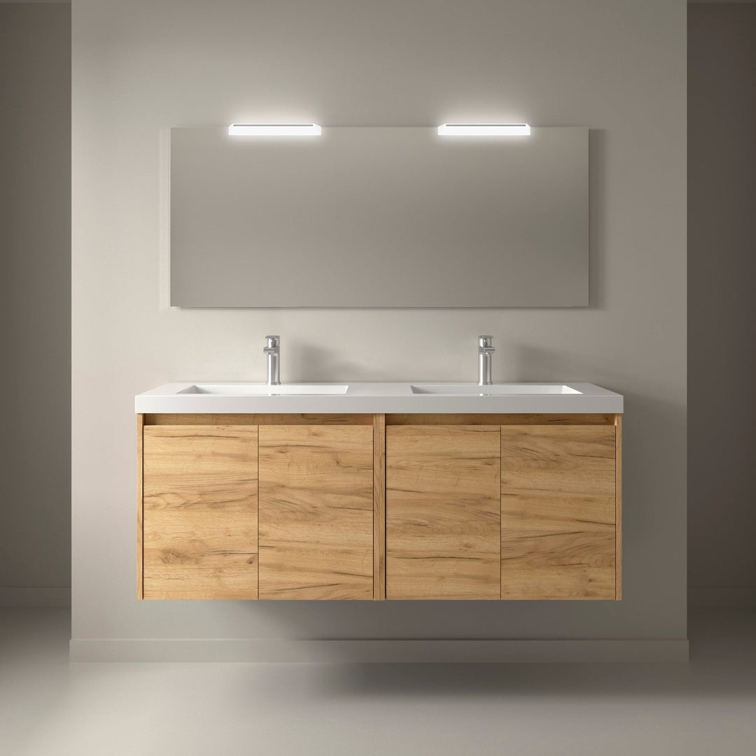 Salgar sgfe12b5df7b7288336826 SALGAR IMAGES AND SHEETS/01 Product Images/Bathroom Furniture/113166 Noja Wall Hung Vanity Unit with 4 Doors, Basin & Mirror - Africa Oak/01.jpg