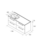 Load image into Gallery viewer, Salgar sgfe15aa122753f0b2c181 SALGAR IMAGES AND SHEETS/01 Product Images/Bathroom Furniture/118733 Silane Wall Hung Vanity Unit with 4 Drawers &amp; Offset Basin - Green Satin/02.jpg
