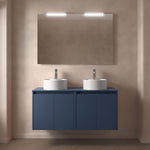 Load image into Gallery viewer, Salgar sgfedf2d32adf5db553c08 SALGAR IMAGES AND SHEETS/01 Product Images/Bathroom Furniture/105573 Noja Wall Hung Vanity Unit with 4 Doors &amp; Worktop - Blue Satin/01.jpg
