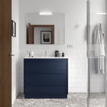 Load image into Gallery viewer, Salgar sgffdf8faa934f0cd7ff4d SALGAR IMAGES AND SHEETS/01 Product Images/Bathroom Furniture/113037 Attila Wall Hung Vanity Unit with 3 Drawers, Basin &amp; Mirror - Blue Satin/01.jpg
