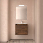 Load image into Gallery viewer, Salgar sgffe8723520692baef5d6 SALGAR IMAGES AND SHEETS/01 Product Images/Bathroom Furniture/113185 Noja Wall Hung Vanity Unit with 2 Drawers, Basin &amp; Mirror - Walnut Maya/01.jpg
